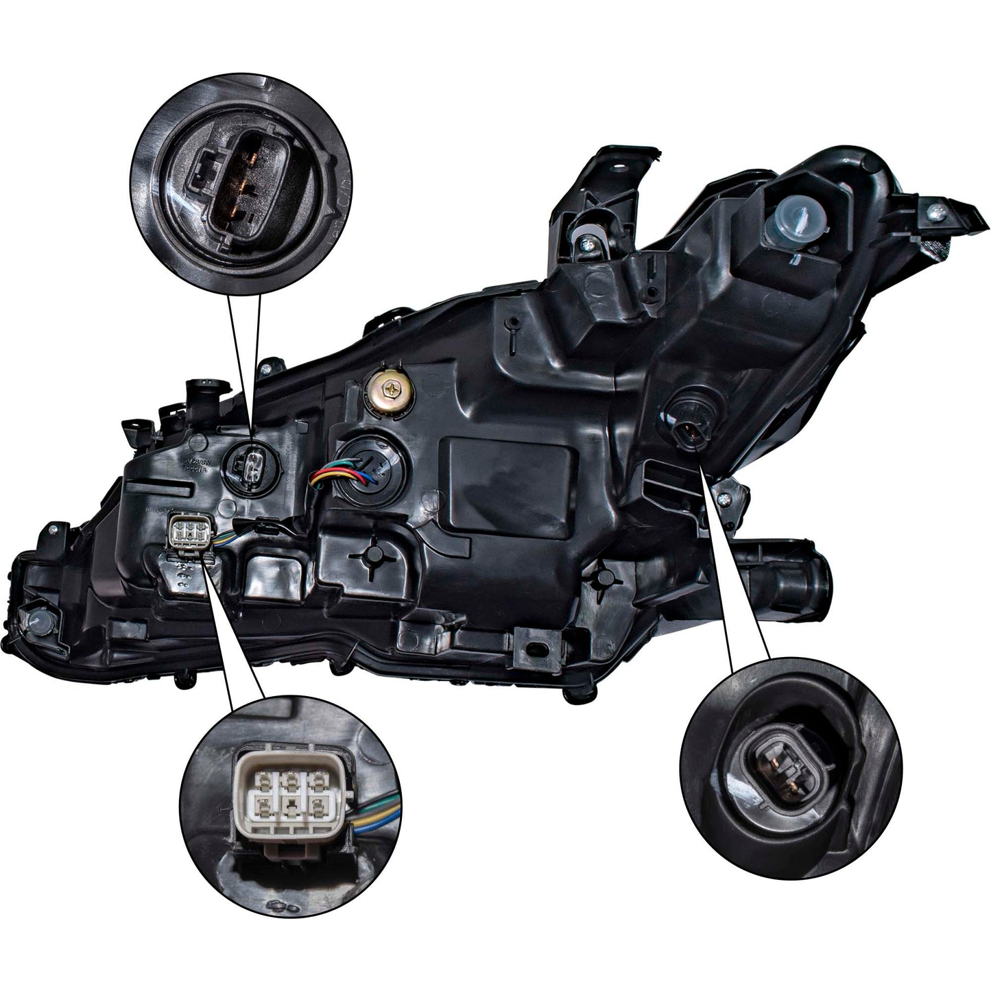 Bi-LED Combination Headlight Assembly Without LED Signal Light With Black Bezel Driver Side Left Passenger Side Right Set For 2020-2024 Toyota Camry XSE With TRD Package 2021-2024 Toyota Camry SE/TRD 2021-2024 Toyota Camry Hybrid SE
