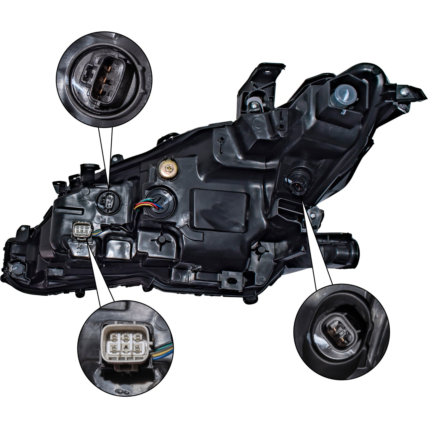 Bi-LED Combination Headlight Assembly Without LED Signal Light With Black Bezel Passenger Side Right For 2020-2024 Toyota Camry XSE With TRD Package 2021-2024 Toyota Camry SE/TRD 2021-2024 Toyota Camry Hybrid SE