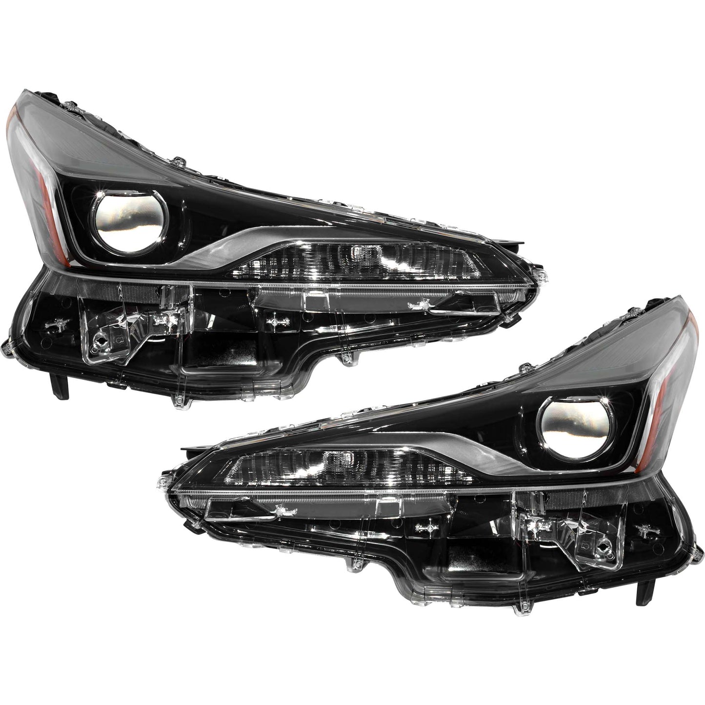 LED Combination Headlight Assembly Set Driver Side Left Passenger Side Right For 2019-2022 Toyota Prius With Fog Lights Without Adaptive Headlights