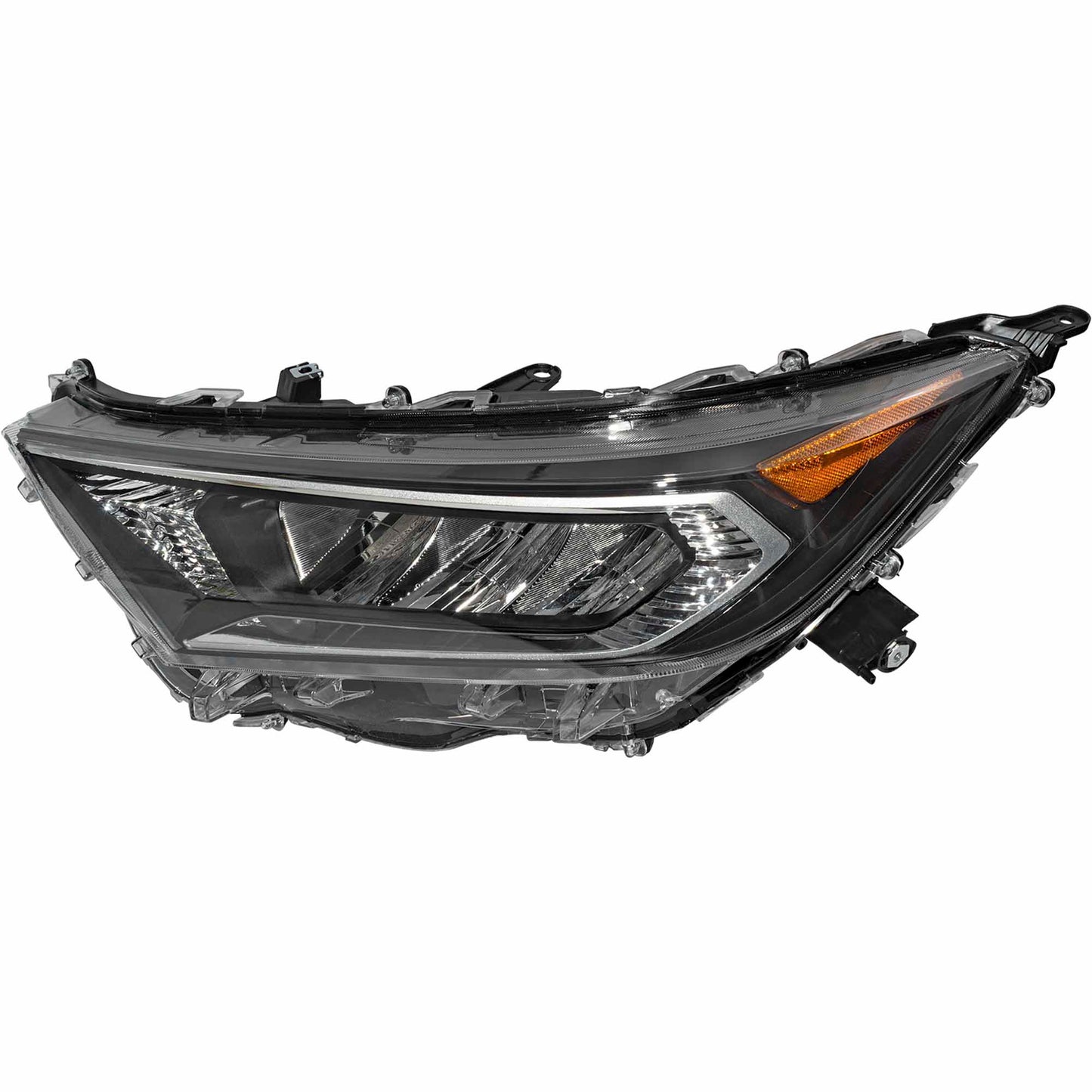 LED Combination Headlight Assembly With Chrome Bezel Driver Side Left For 2019-2021 Toyota RAV4 Japan Built Adventure/Limited/Trail/TRD Off-Road/XLE/XLE Premium