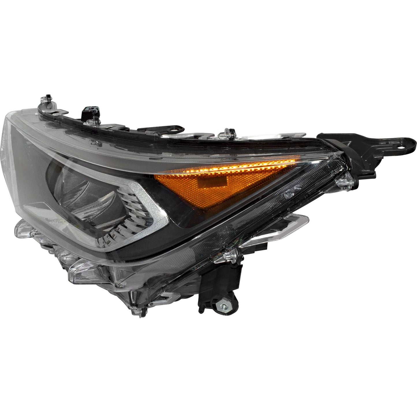 LED Combination Headlight Assembly With Chrome Bezel Driver Side Left For 2019-2021 Toyota RAV4 Japan Built Adventure/Limited/Trail/TRD Off-Road/XLE/XLE Premium