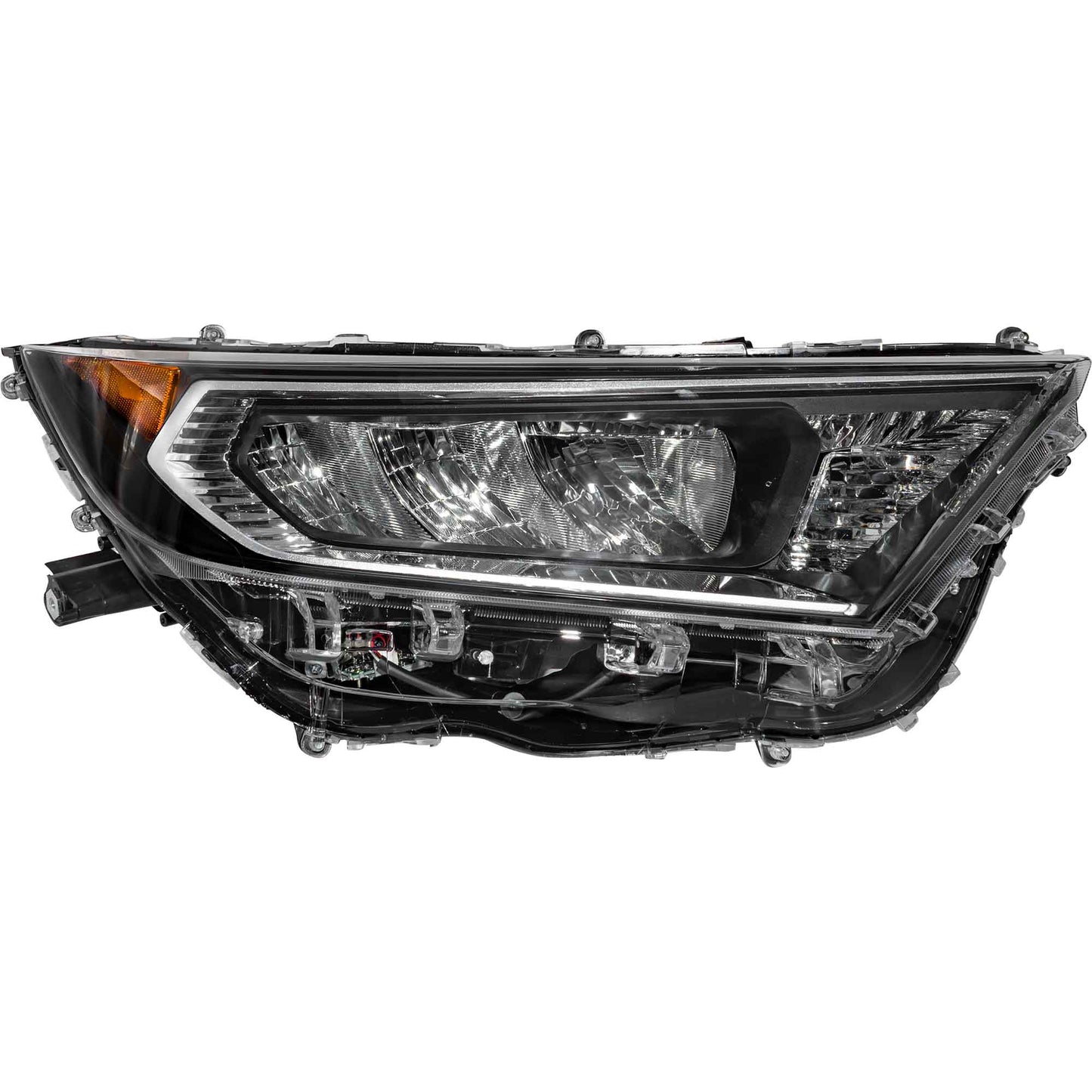 LED Combination Headlight Assembly With Chrome Bezel Passenger Side Right For 2019-2021 Toyota RAV4 Japan Built Adventure/Limited/Trail/TRD Off-Road/XLE/XLE Premium