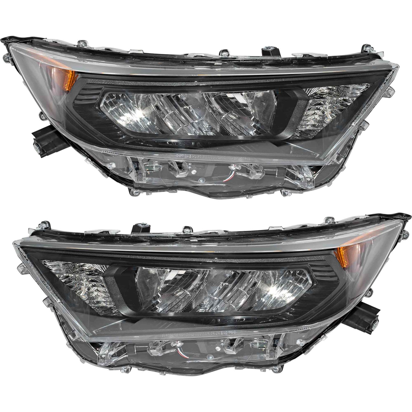 LED Combination Headlight Assembly With Black Bezel Set Driver Side Left Passenger Side Right For 2019-2022 Toyota RAV4 Japan Built LE 2019-2021 Toyota RAV4 Hybrid Japan Built LE