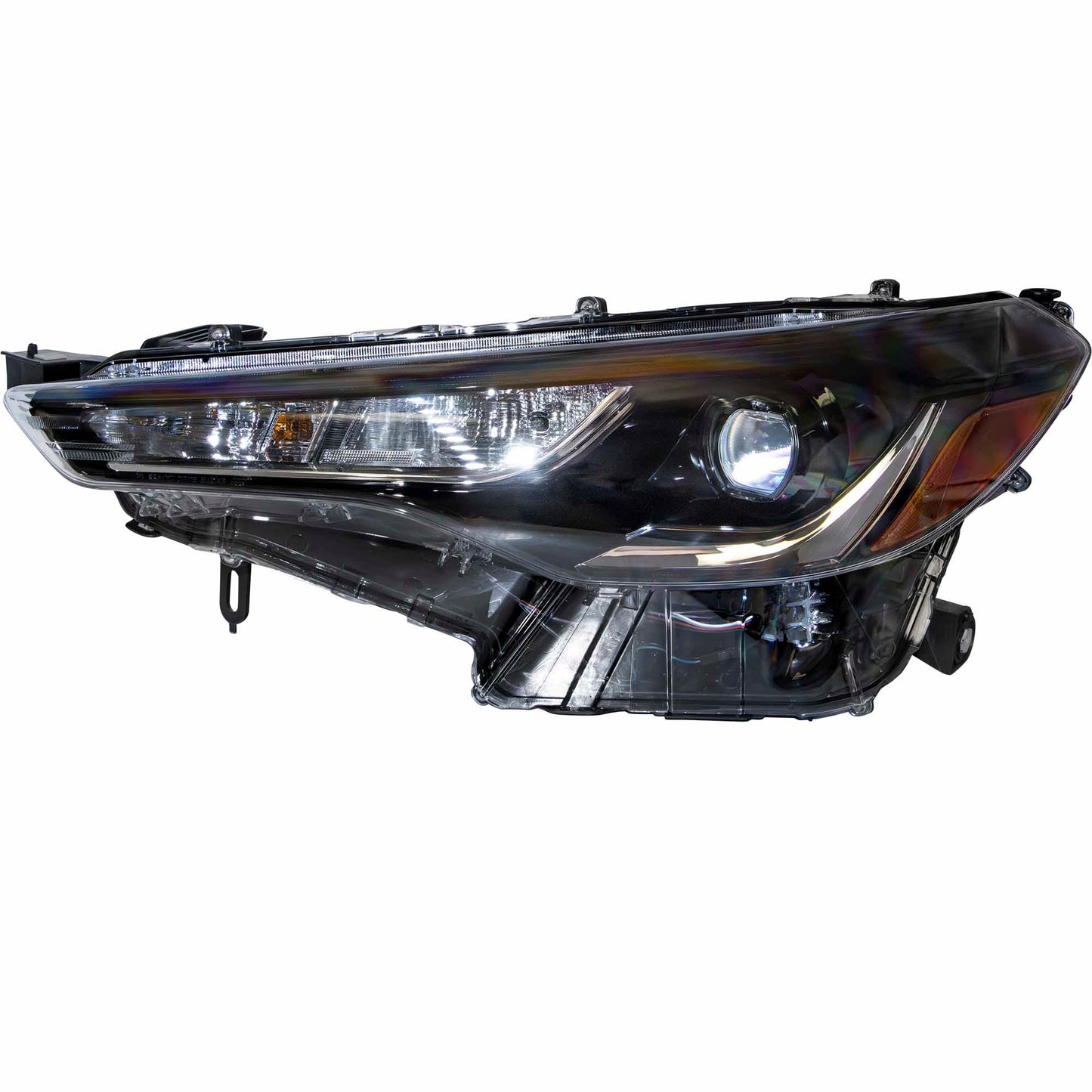 LED Combination Headlight Assembly With Chrome Trim Without LED Turn Signal Driver Side Left For 2022-2025 Toyota Corolla Cross L/LE 2023-2025 Toyota Corolla Cross Hybrid S/SE