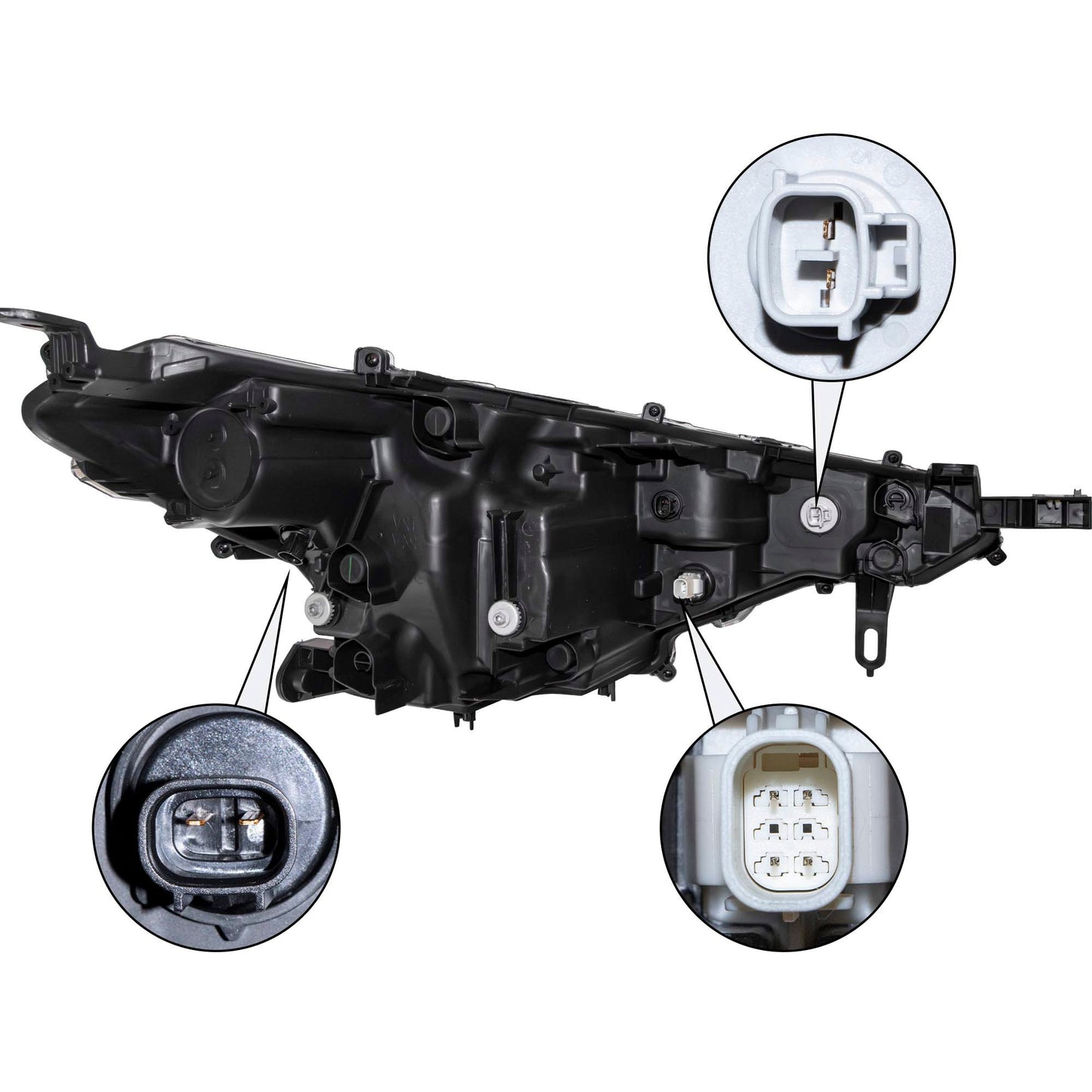 LED Combination Headlight Assembly With Chrome Trim Without LED Turn Signal Driver Side Left For 2022-2025 Toyota Corolla Cross L/LE 2023-2025 Toyota Corolla Cross Hybrid S/SE