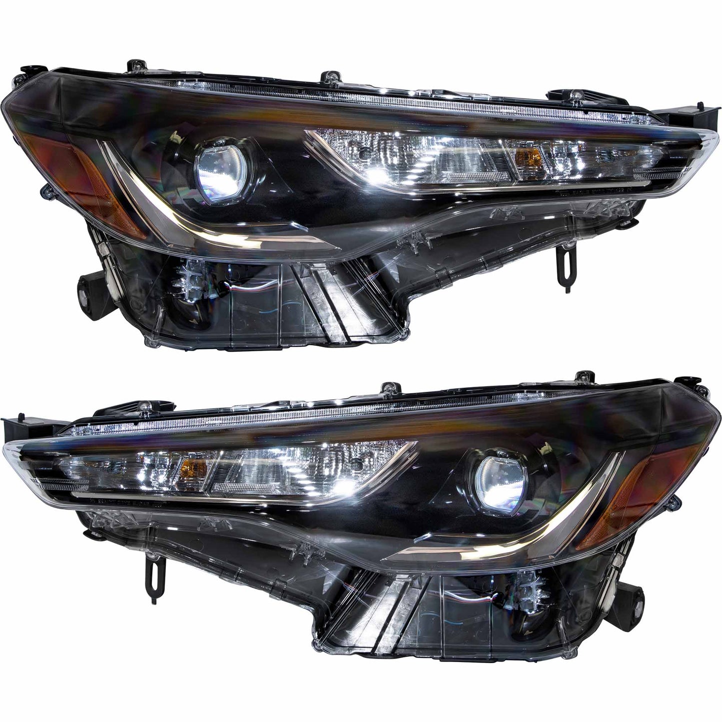 LED Combination Headlight Assembly With Chrome Trim Without LED Turn Signal Set Driver Side Left Passenger Side Right For 2022-2025 Toyota Corolla Cross L/LE 2023-2025 Toyota Corolla Cross Hybrid S/SE