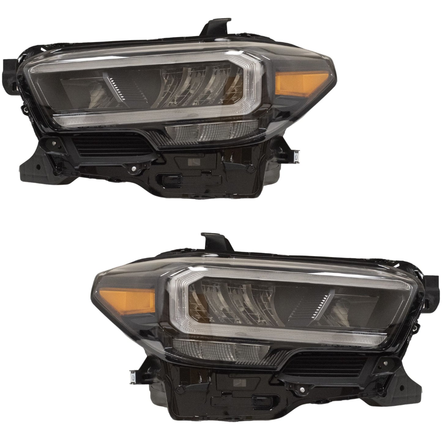 LED Combination Headlight Assembly With LED Turn Signal and Black Bezel 2 Piece Set Driver Side Left Passenger Side Right 2020-2023 Toyota Tacoma TRD With TRD Pro Package 2020-2023 Tacoma TRD Pro