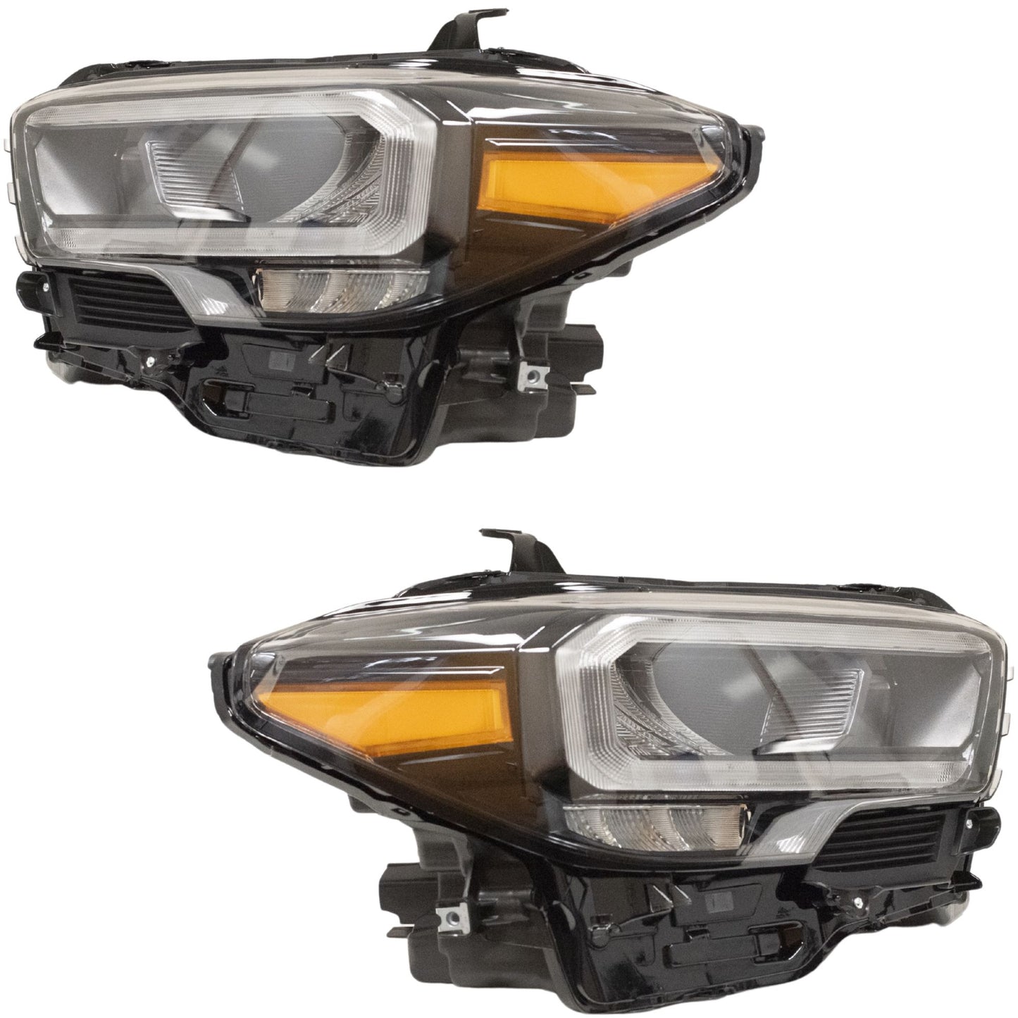 LED Combination Headlight Assembly With LED Turn Signal and Black Bezel 2 Piece Set Driver Side Left Passenger Side Right 2020-2023 Toyota Tacoma TRD With TRD Pro Package 2020-2023 Tacoma TRD Pro