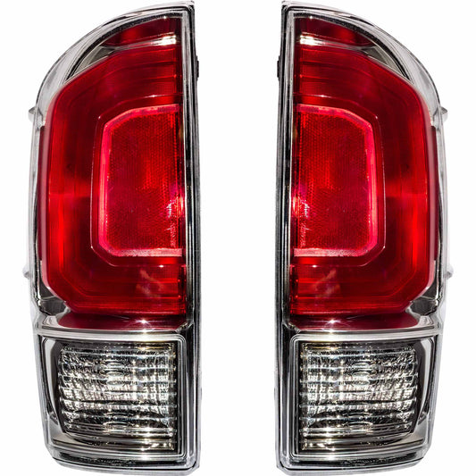Brock Aftermarket Replacement Driver Left Passenger Right Combination Tail Light Assembly Without Black Bezel Set Compatible With 2016-2019 Toyota Tacoma Limited