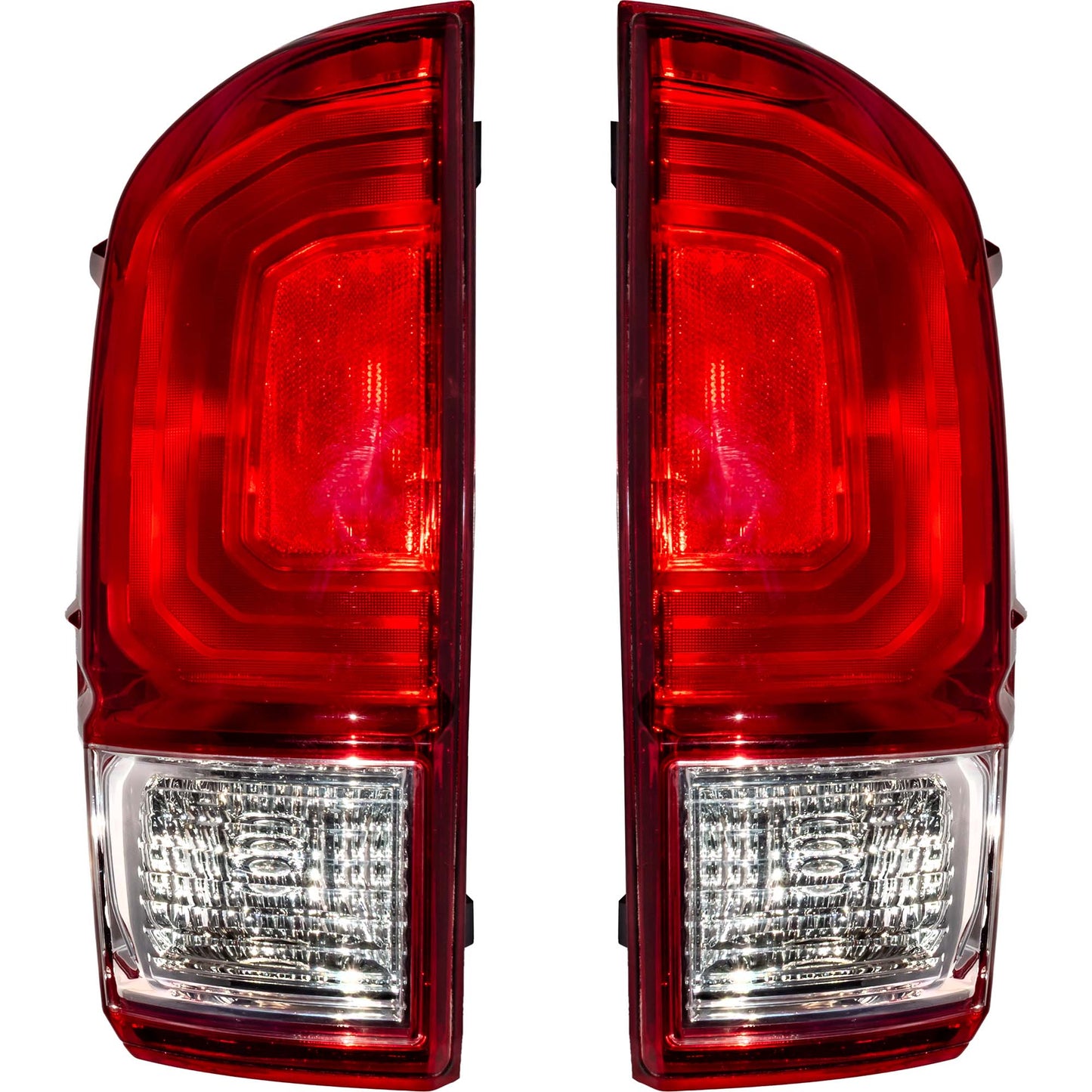 Brock Aftermarket Replacement Driver Left Passenger Right Combination Tail Light Assembly Without Black Bezel Set Compatible With 2016-2017 Toyota Tacoma SR/SR5