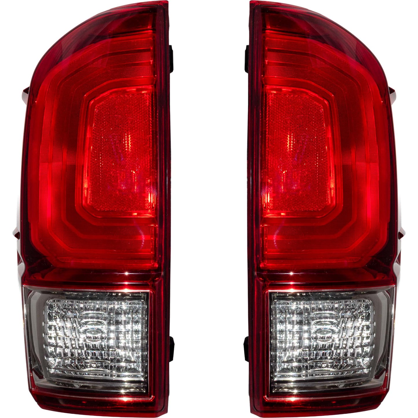 Brock Aftermarket Replacement Driver Left Passenger Right Combination Tail Light Assembly Without Black Bezel Set Compatible With 2016-2017 Toyota Tacoma TRD