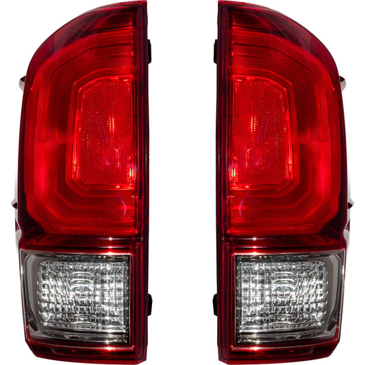 Brock Aftermarket Replacement Driver Left Passenger Right Combination Tail Light Assembly Without Black Bezel Set Compatible With 2016-2017 Toyota Tacoma TRD
