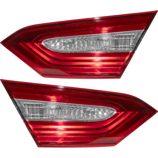 Combination Tail Light Assembly With Smoked Back-Up Lens Set Lid Mounted Driver Side Left For 2018-2019 Toyota Camry Japan Built SE