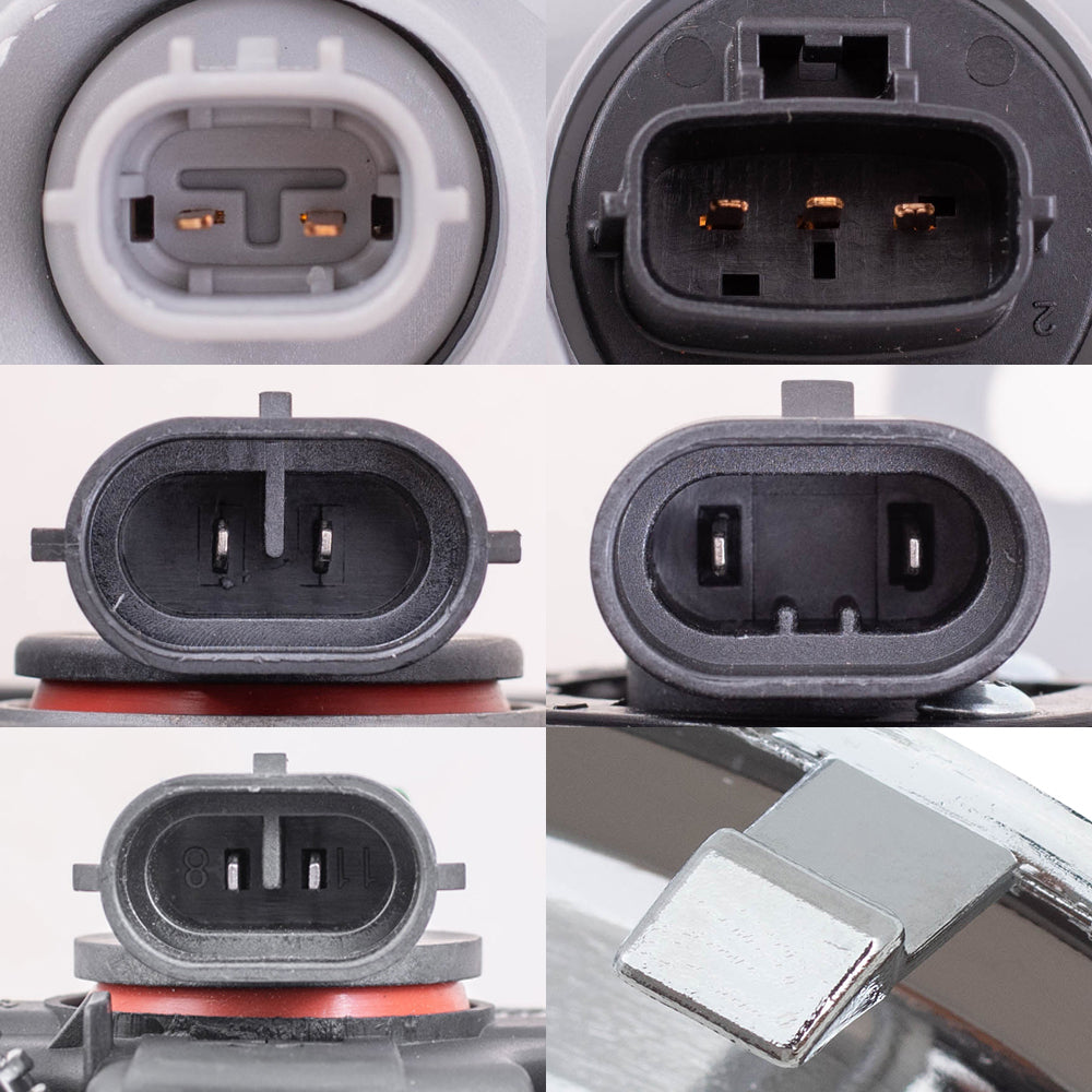 Brock Replacement Driver and Passenger Side Halogen Combination Headlights, Fog Lights and Fog Light Brackets 6 Piece Set Compatible with 2012-2014 Camry SE/SE Sport