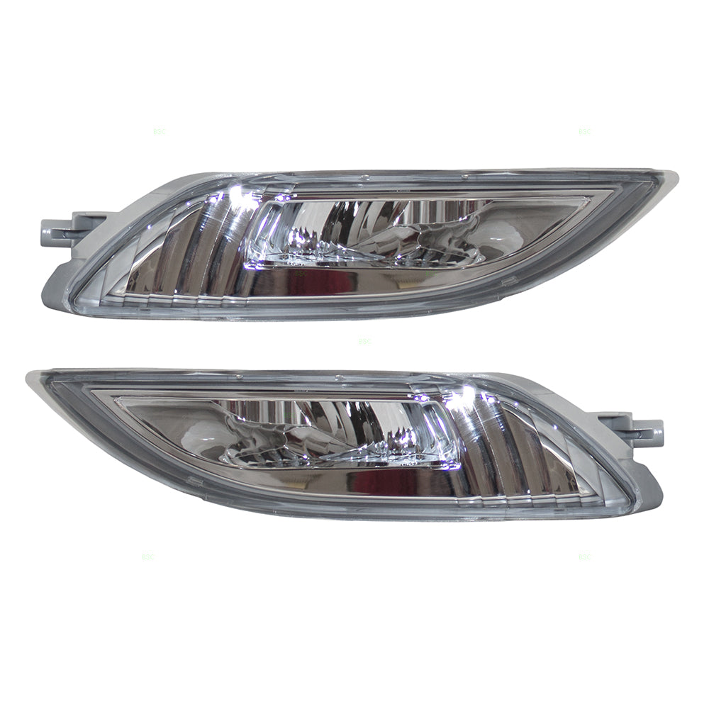 Brock Replacement Pair Set LED Fog Lights Clear Lenses w/ Bulb, Bezels Wiring & Switch Kit Compatible with 2006-2010 Sienna Van