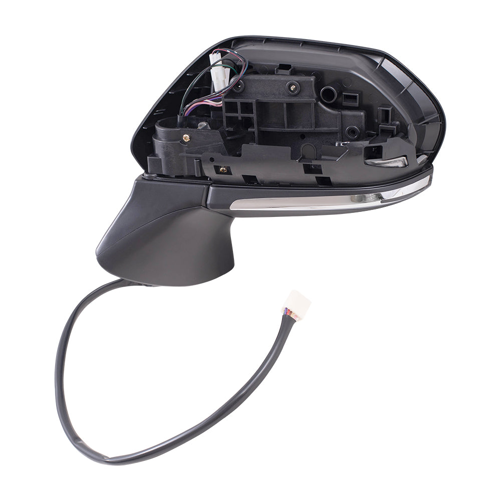 Brock Aftermarket Replacement Driver Left Power Mirror With Heat-Signal-Blind Spot Detection Without Camera Paint To Match Black Compatible With 2018-2021 Toyota Camry