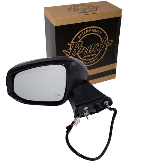 Power Door Mirror Paint To Match Black Cover Manual Folding With Heat-Signal Without Blind Spot Detection-Memory-Puddle Light-Side View Camera Driver Left For 2020-2024 Toyota Highlander