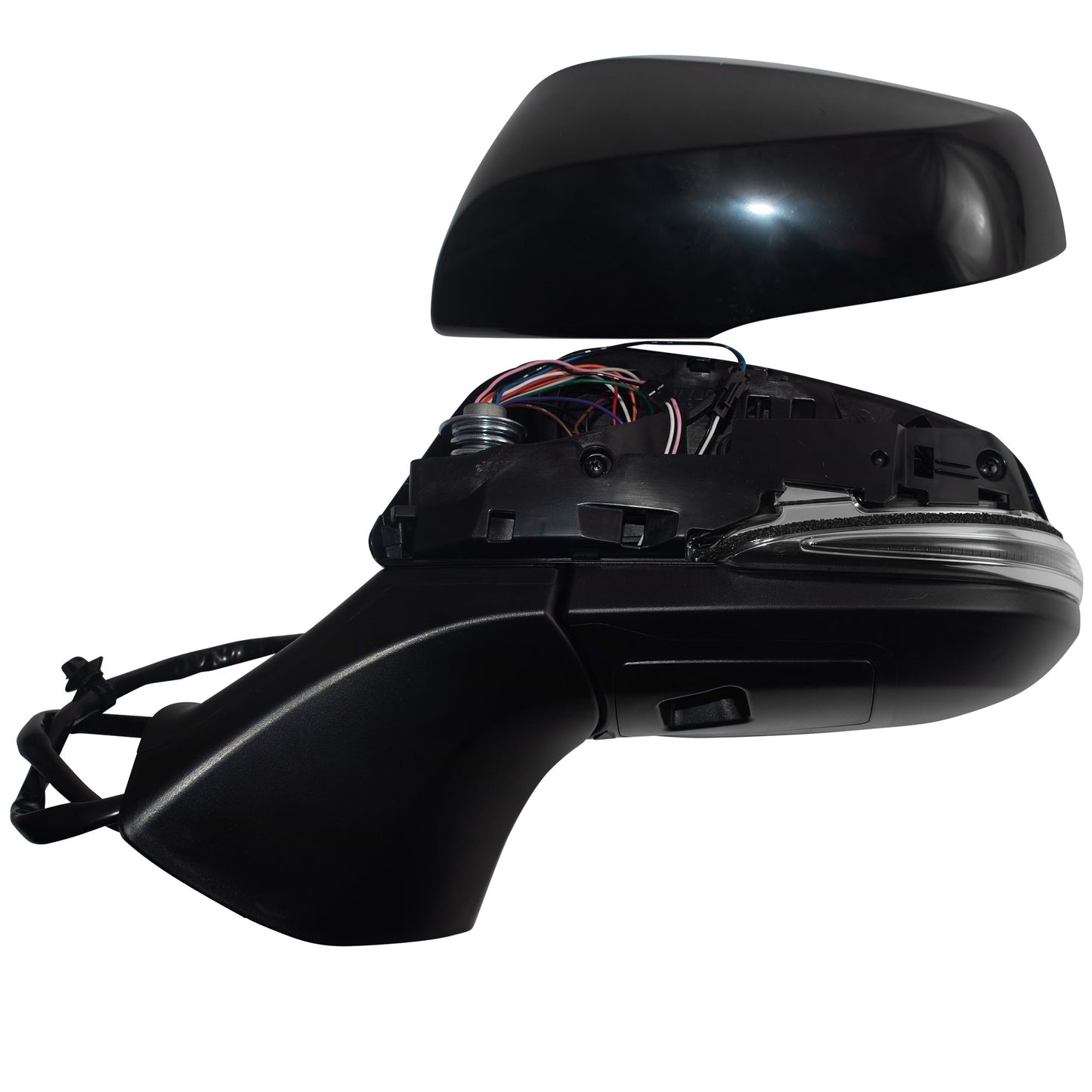 Power Door Mirror Paint To Match Black Cover Manual Folding With Heat-Signal-Blind Spot Detection-Memory-Puddle Light Without Side View Camera Driver Left for 2020-2023 Toyota Highlander