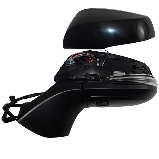 Power Door Mirror Paint To Match Black Cover Manual Folding With Heat-Signal-Blind Spot Detection-Memory-Puddle Light Without Side View Camera Driver Left for 2020-2023 Toyota Highlander