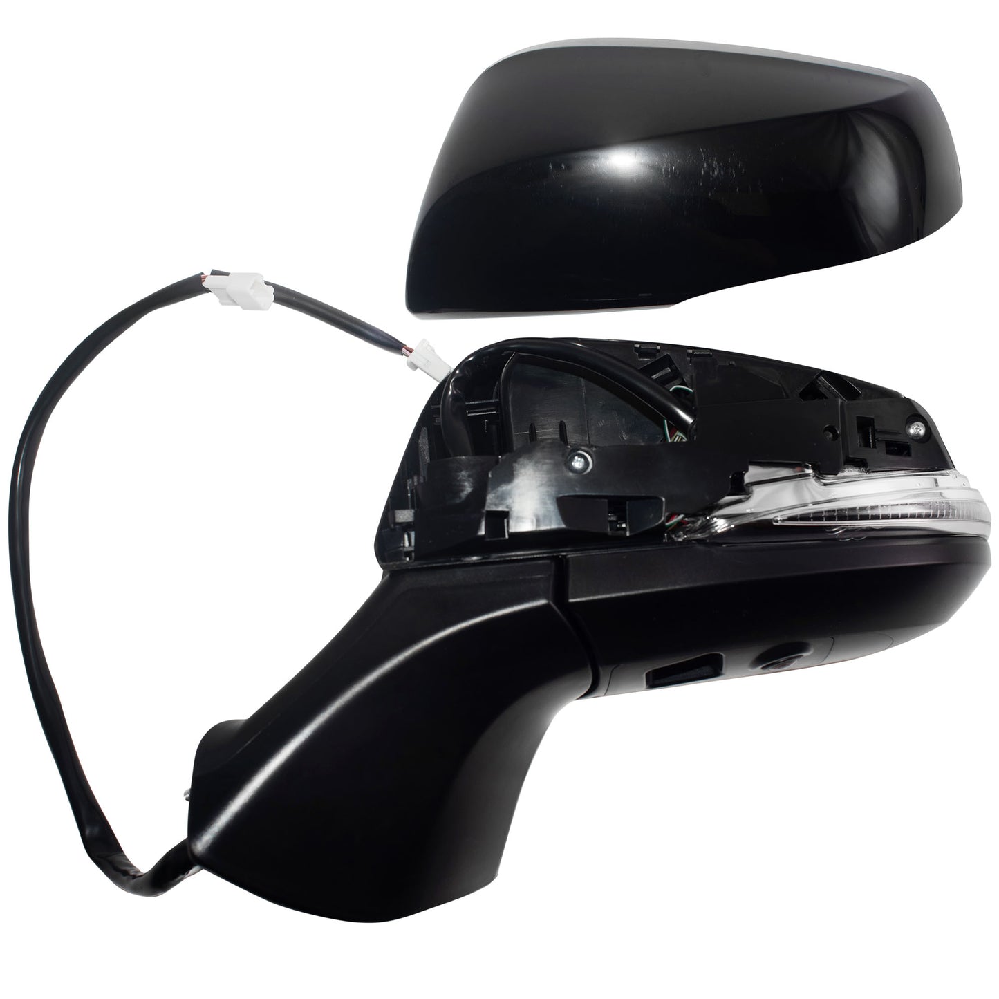 Power Door Mirror Paint To Match Black Cover Manual Folding With Heat-Signal-Blind Spot Detection-Memory-Puddle Light-Side View Camera Driver Left 2020-2021 Toyota Highlander Hybrid 2020-2021 Toyota Highlander