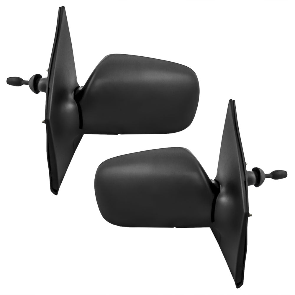 Brock Replacement Driver and Passenger Manual Remote Side View Mirror Textured Compatible with 00-05 Echo 87940-52212 87910-52232