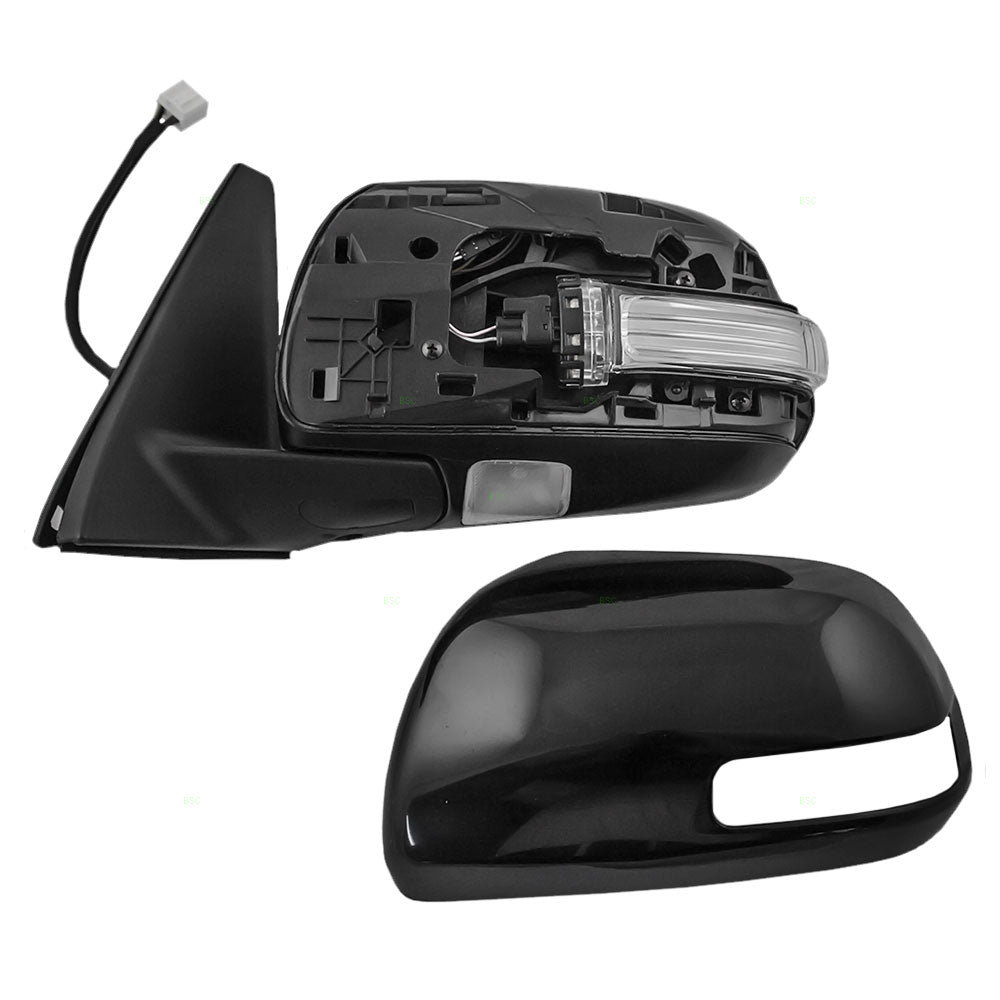 Brock Replacement Drivers Power Side View Mirror Heated Signal Puddle Lamp Compatible with 2010-2013 4Runner SUV 87940-35A31