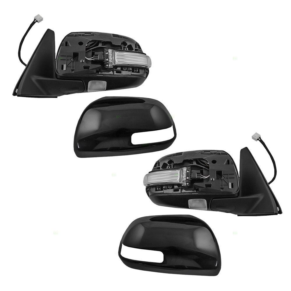 Brock Replacement Driver and Passenger Power Side View Mirrors Heated Signal Puddle Lamp Compatible with 2010-2013 4Runner SUV 87940-35A31 87910-35A61