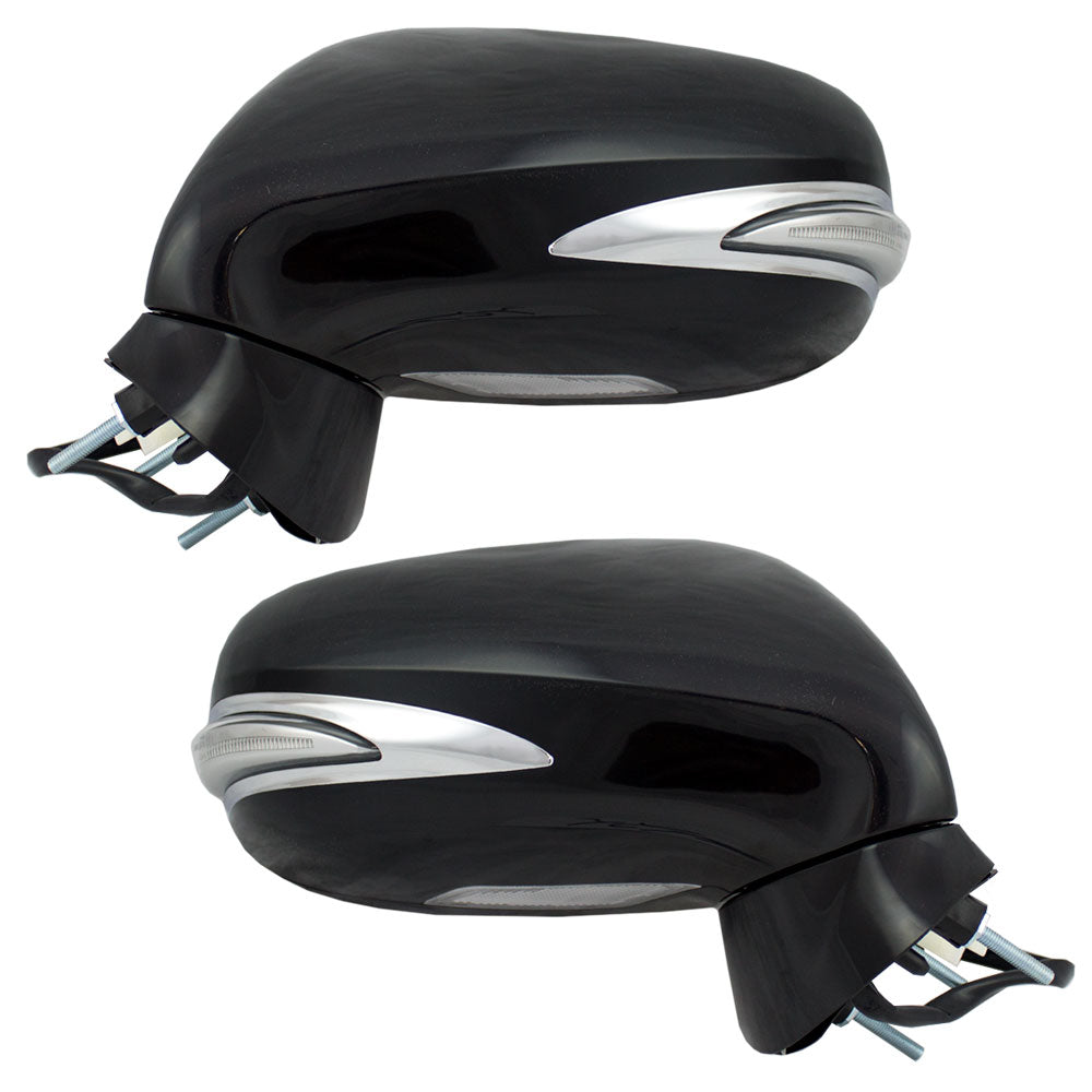 Brock Replacement Driver and Passenger Power Side View Mirrors Heated Signal Puddle Lamp Compatible with 2009-2013 IS250 IS350 8794053401C0 8791053401C0