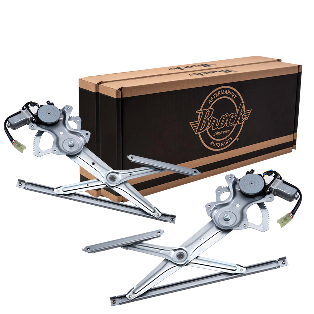 Brock Replacement Set Front Power Window Lift Regulators with Motors Compatible with 2006-2012 RAV4 Japan 69802-52080 69801-52080