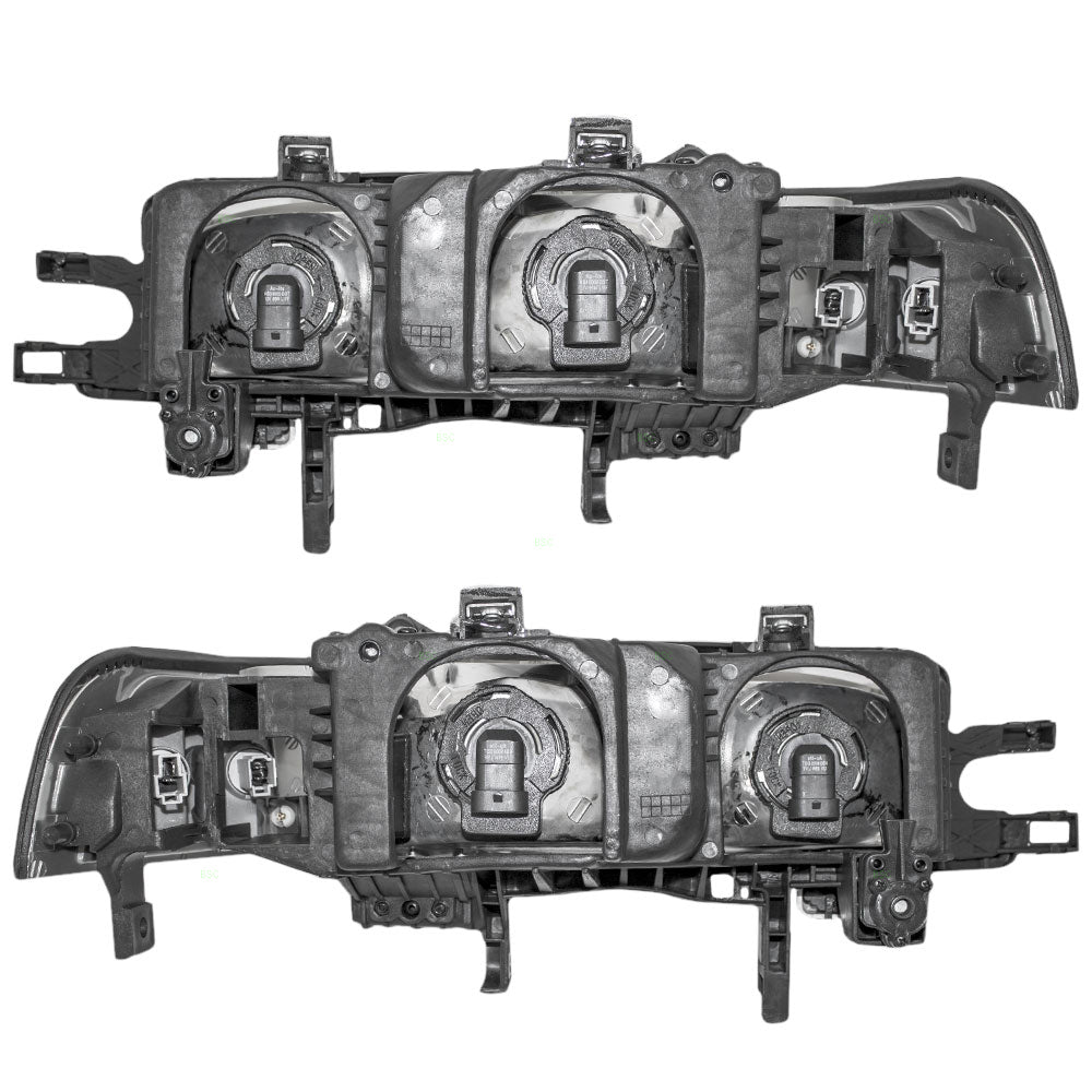 Brock Replacement Driver and Passenger Combination Headlights Headlamps Compatible with Accord 33150SM4A04 33100SM4A04