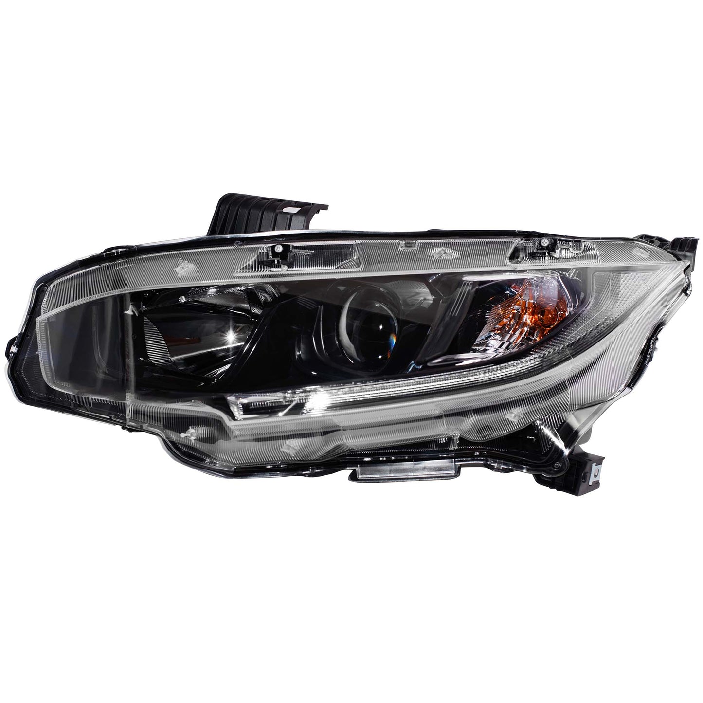CAPA Certified Halogen Combination Headlight Assembly With Black Bezel Driver Side Left For 2019-2021 Honda Civic
