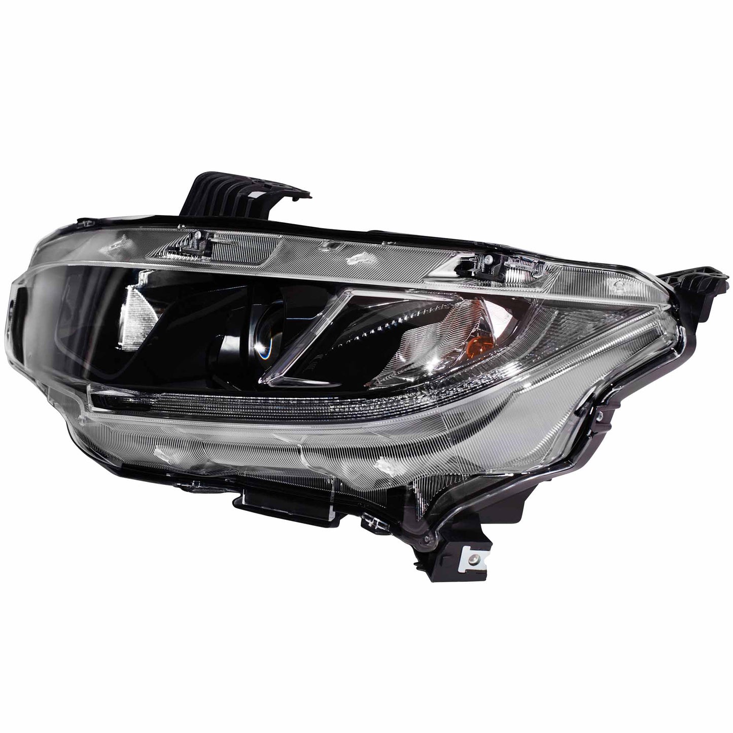 CAPA Certified Halogen Combination Headlight Assembly With Black Bezel Driver Side Left For 2019-2021 Honda Civic