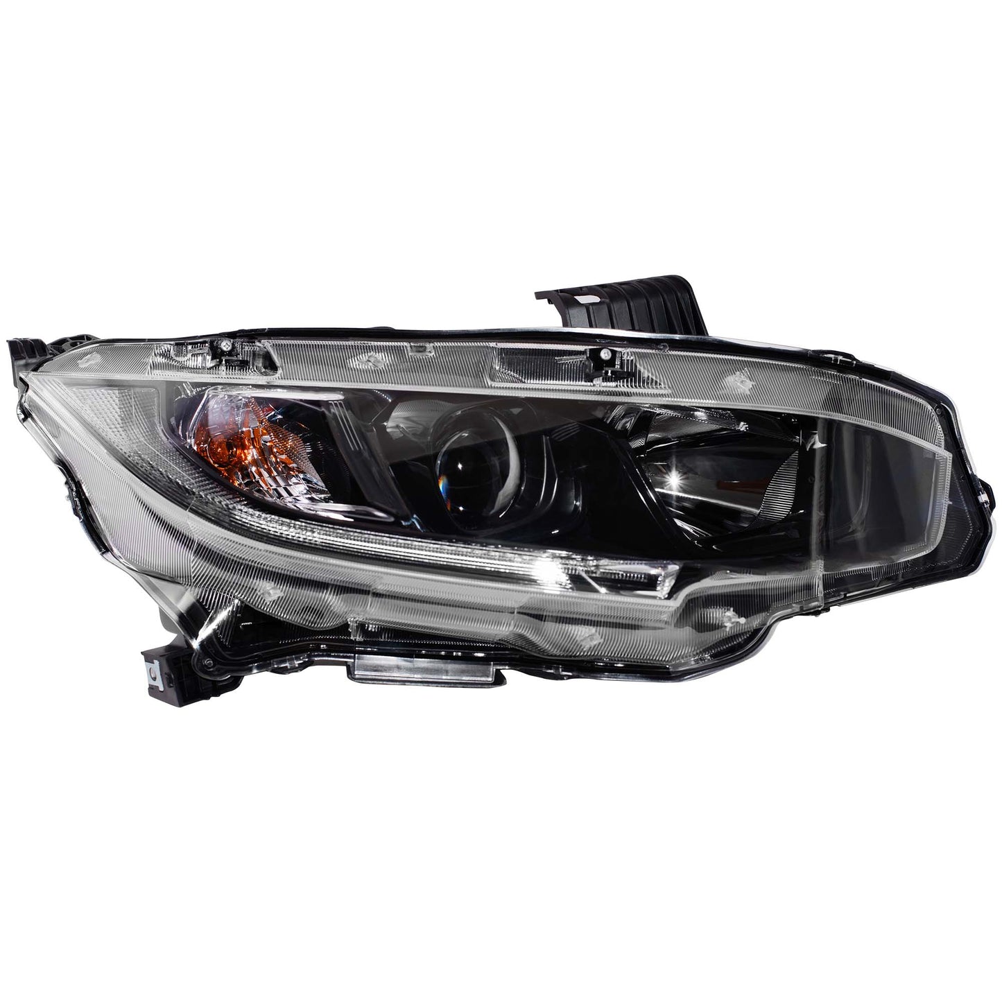 CAPA Certified Halogen Combination Headlight Assembly With Black Bezel Passenger Side Right For 2019-2021 Honda Civic