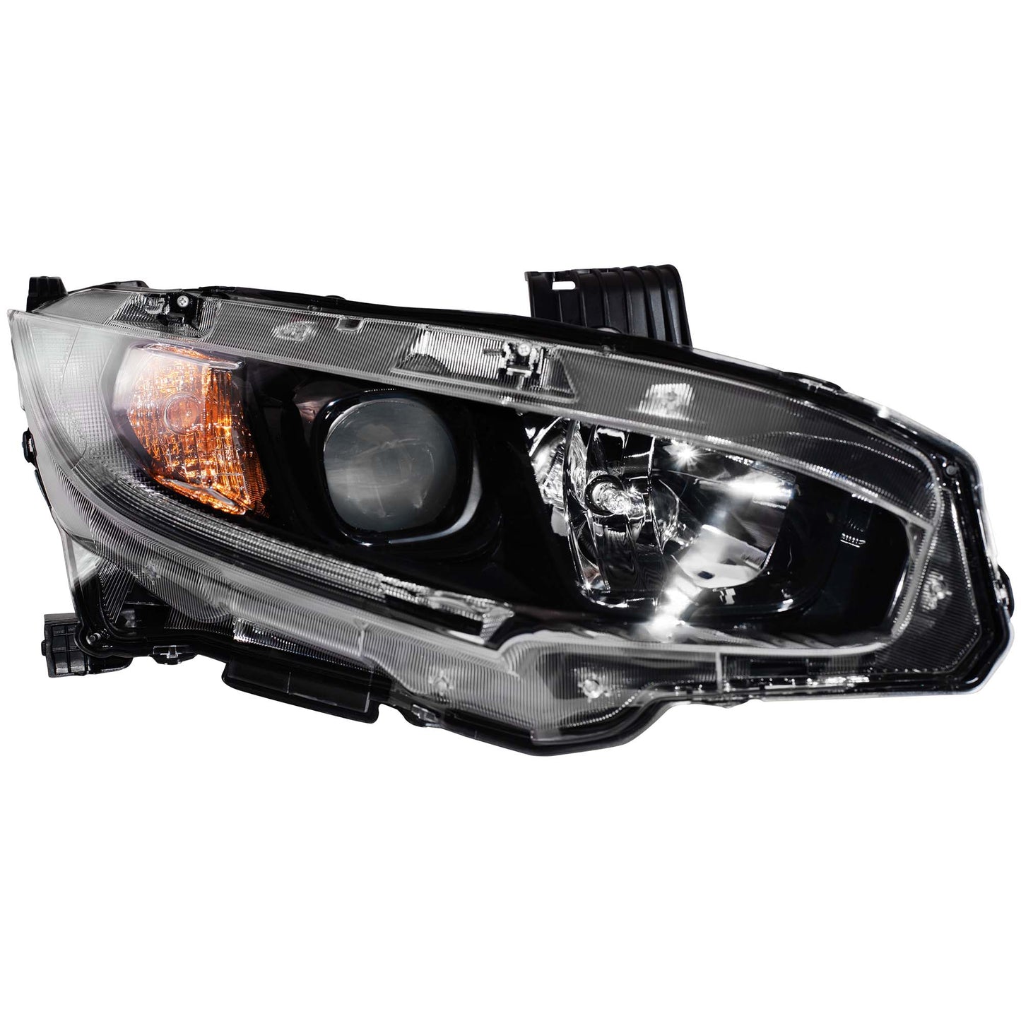 CAPA Certified Halogen Combination Headlight Assembly With Black Bezel Passenger Side Right For 2019-2021 Honda Civic