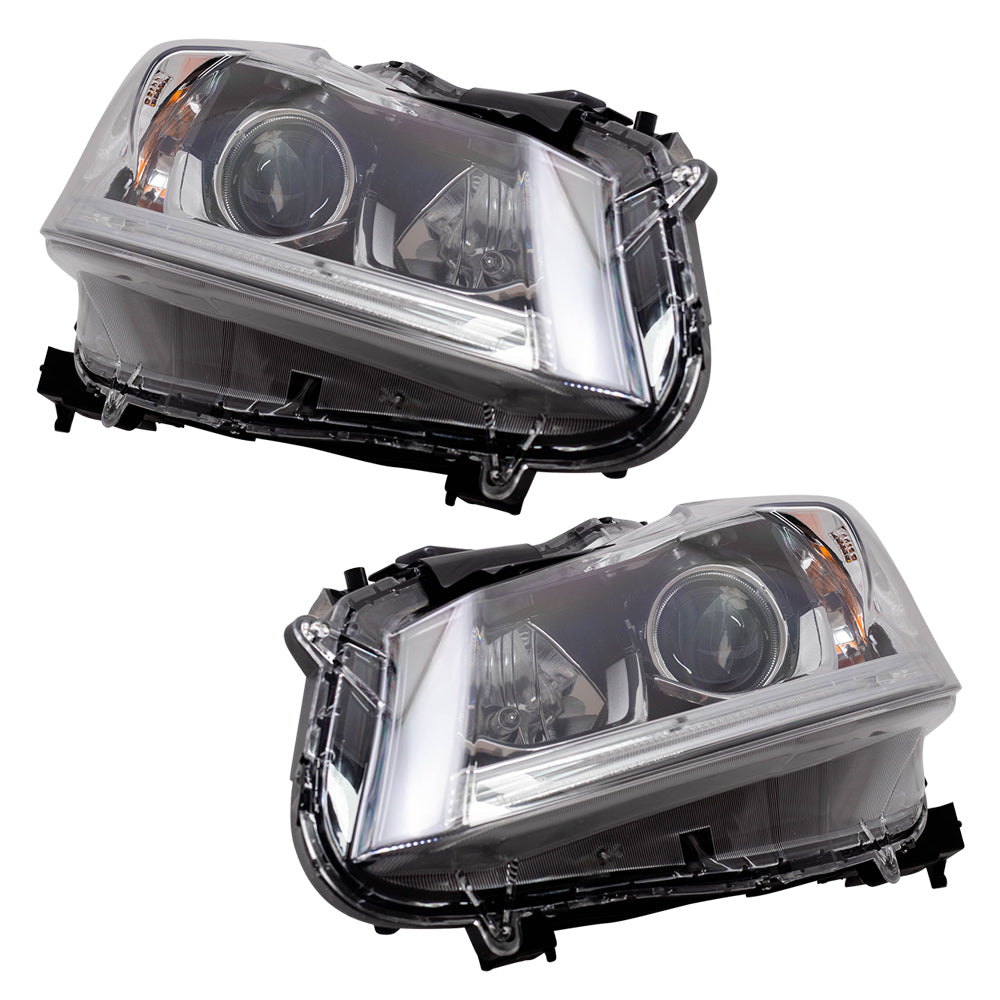 Brock Replacement Pair Headlights Driver and Passenger Halogen Headlamp Set Compatible with 2016-2017 Accord Sedan LX 33150T2AA61 33100T2AA61