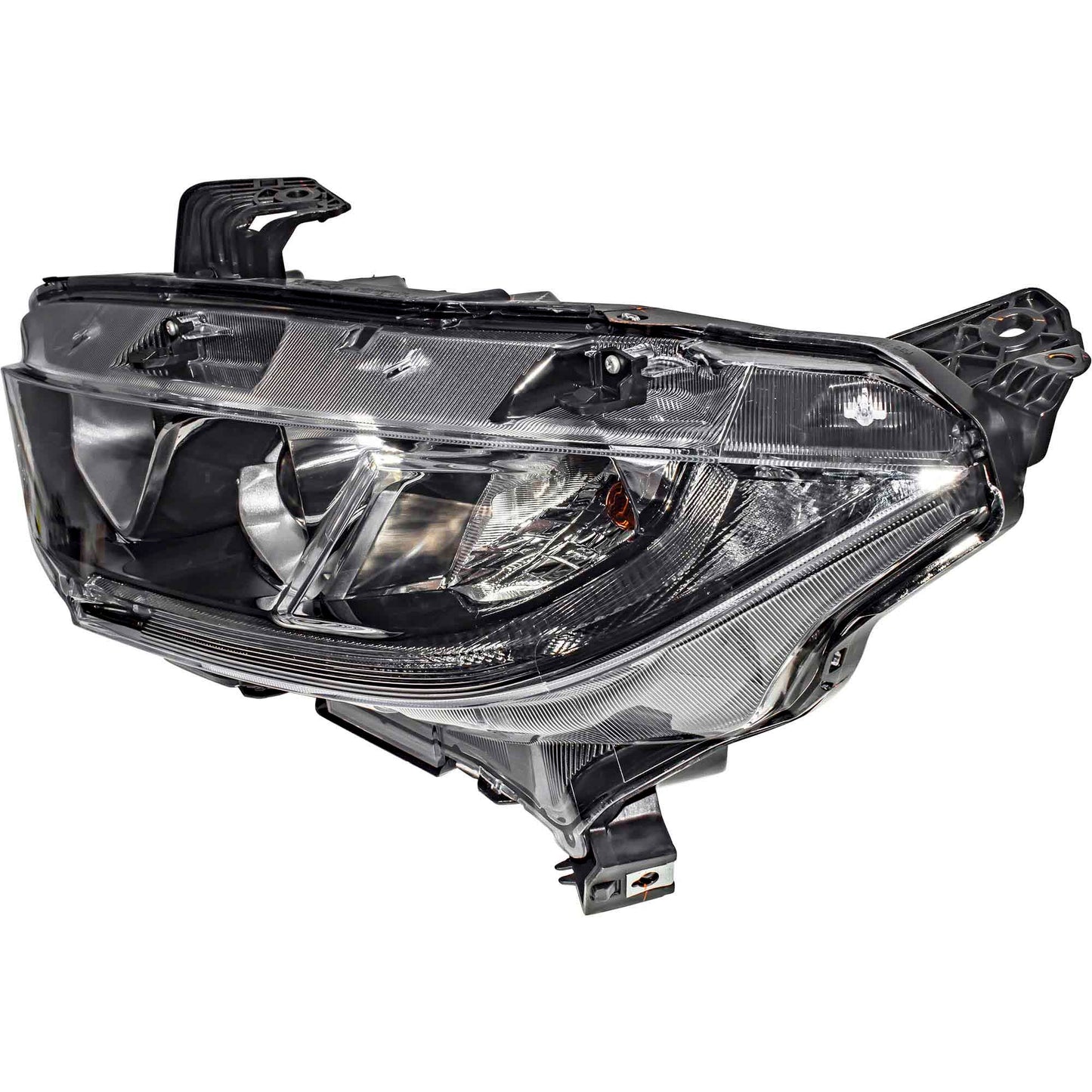 CAPA Certified Halogen Combination Headlight Assembly With Chrome Bezel Driver Left For 2016-2020 Honda Civic Sedan 2016-2019 Honda Civic Coupe 2017-2018 Honda Civic Hatchback