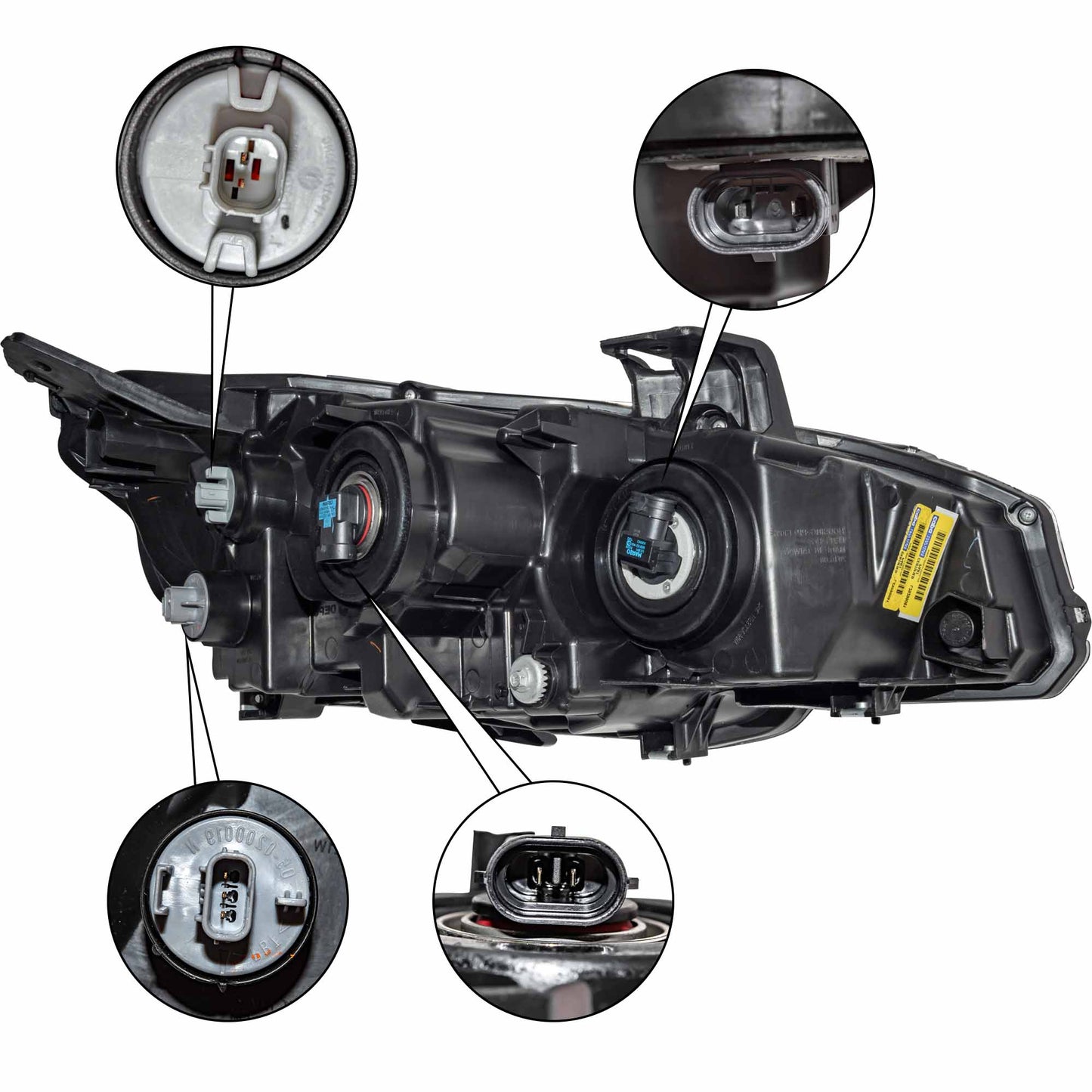 CAPA Certified Halogen Combination Headlight Assembly With Chrome Bezel Driver Left For 2016-2020 Honda Civic Sedan 2016-2019 Honda Civic Coupe 2017-2018 Honda Civic Hatchback