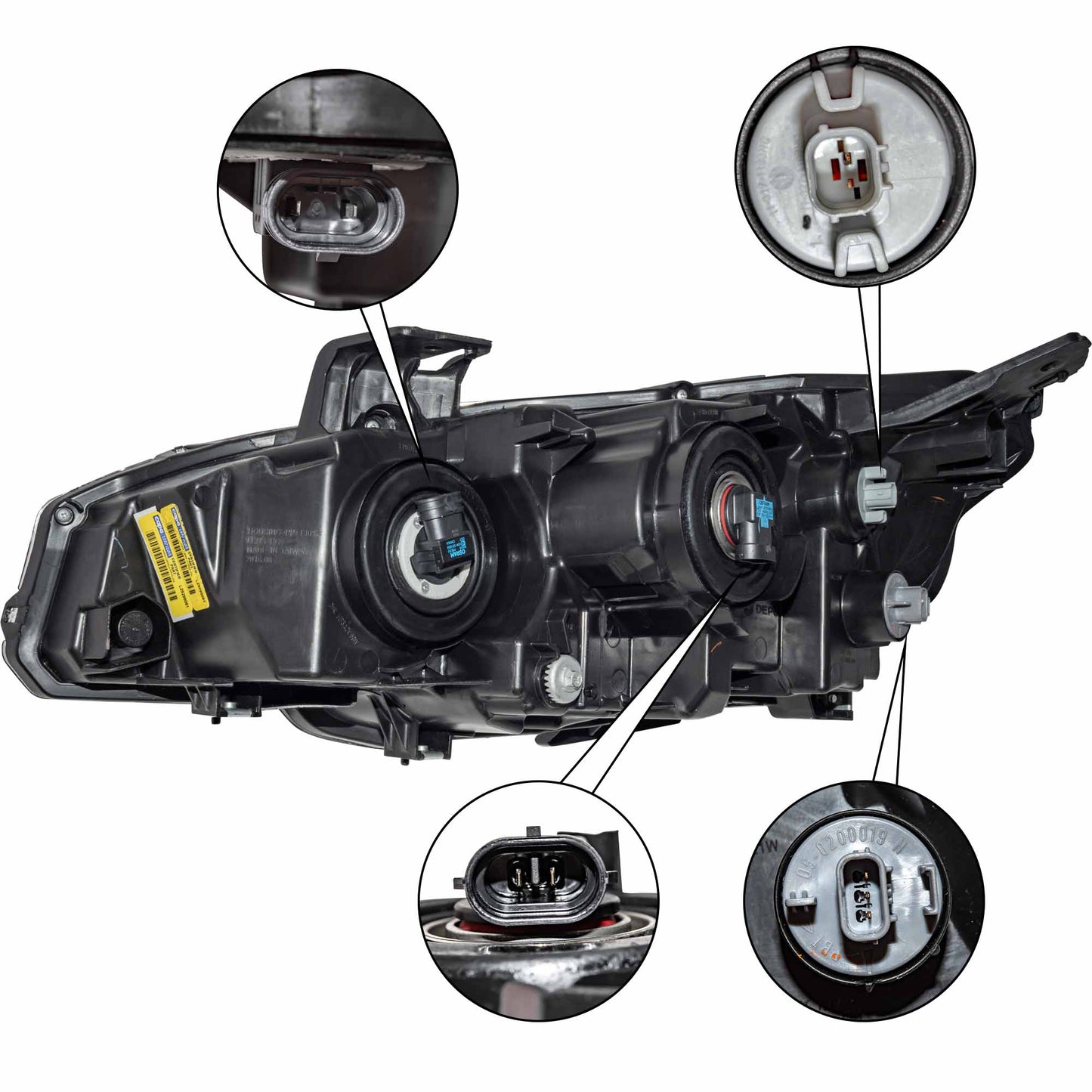 CAPA Certified Halogen Combination Headlight Assembly With Chrome Bezel Passenger Right For 2016-2020 Honda Civic Sedan 2016-2019 Honda Civic Coupe 2017-2018 Honda Civic Hatchback