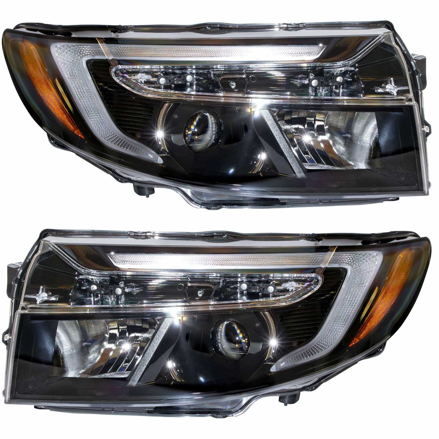 LED Combination Headlight Assembly With 5 Pin Connector Set Driver Side Left Passenger Side Right For 2021-2025 Honda Ridgeline EX-L/RTL/Sport Without Automatic High Beams