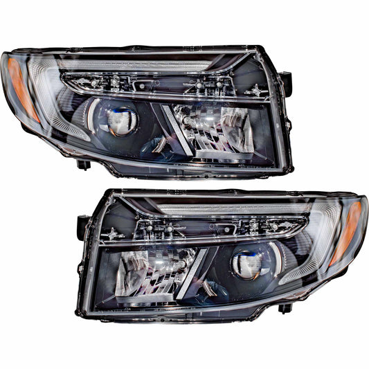 LED Combination Headlight Assembly Set Driver Side Left Passenger Side Right For 2021-2025 Honda Ridgeline Black Edition/RTL-E/Touring With 7 Pin Connector 2022-2025 Honda Passport With 7 Pin Connector
