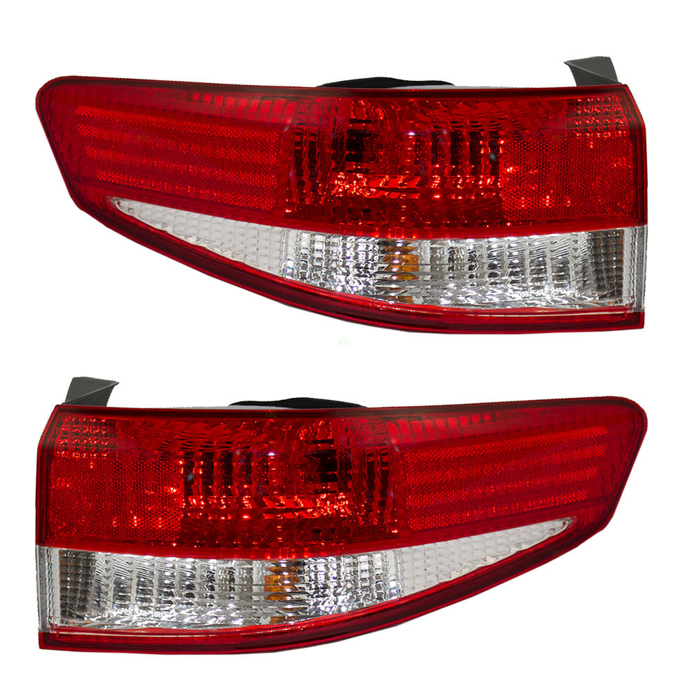 Brock Replacement Driver and Passenger Taillights Tail Lamps Compatible with 03-04 Accord 33551-SDA-A01 33501-SDA-A01
