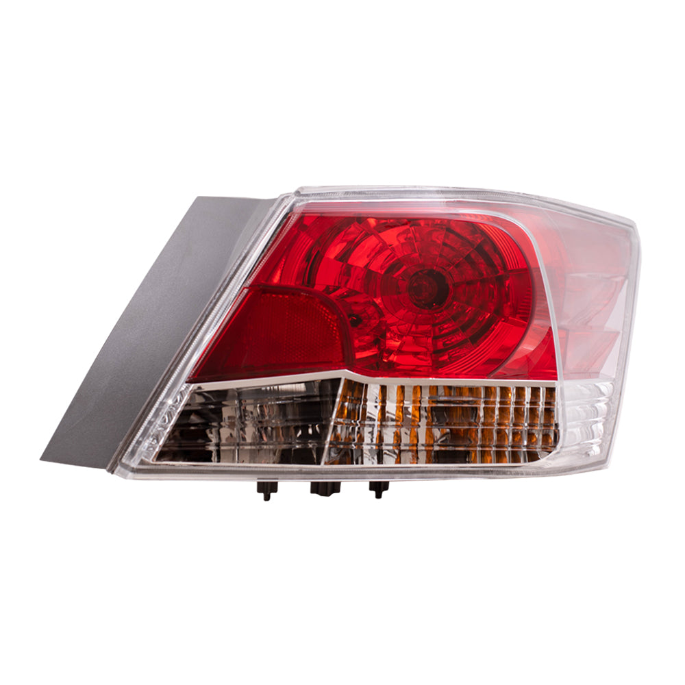 Brock Replacement Driver and Passenger Taillights Tail Lamps Compatible with 08-12 Accord 33550TA0A01 33500TA0A01
