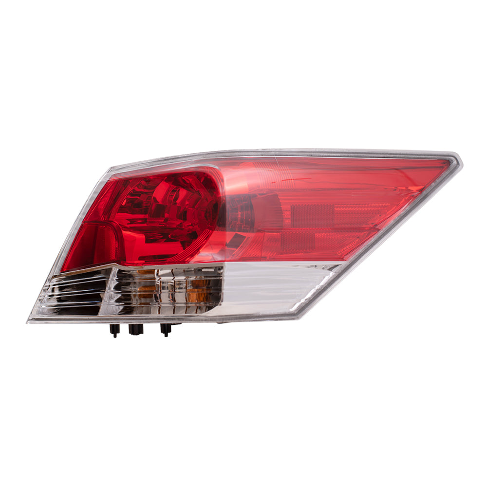 Brock Replacement Driver and Passenger Taillights Tail Lamps Compatible with 08-12 Accord 33550TA0A01 33500TA0A01