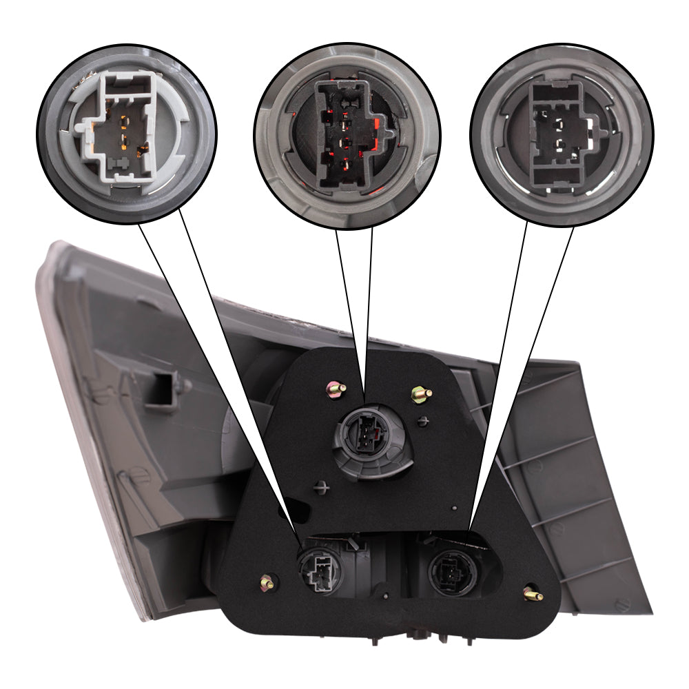 Brock Replacement Driver and Passenger Taillights Tail Lamps Compatible with 08-12 Accord 33550TA0A01 33500TA0A01