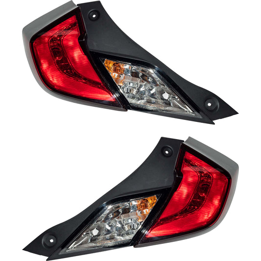 Combination Tail Light Assembly Set Driver Side Left Passenger Side Right For 2016-2020 Honda Civic Coupe
