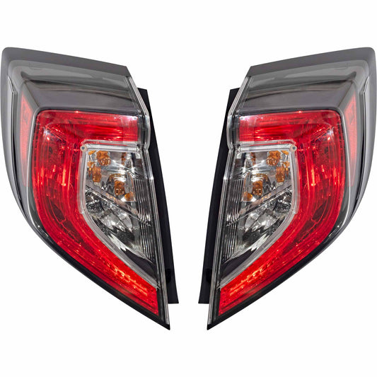 Combination Tail Light Assembly Set Body Mounted Driver Side Left Passenger Side Right For 2017-2021 Honda Civic Hatchback 2017-2021 Honda Civic Type R