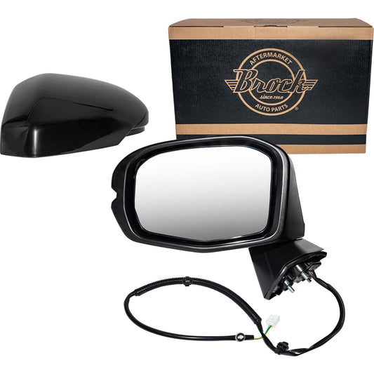 Power Door Mirror Paint To Match Black Left Without Heat-Turn Signal Light-Blind Spot Detection for 2023-2025 Honda HR-V LX