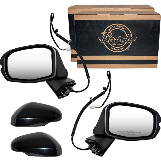 Power Door Mirror Paint To Match Black With Turn Signal Light Without Heat-Blind Spot Detection Set Driver Side Left Passenger Side Right for 2023-2025 Honda CR-V LX