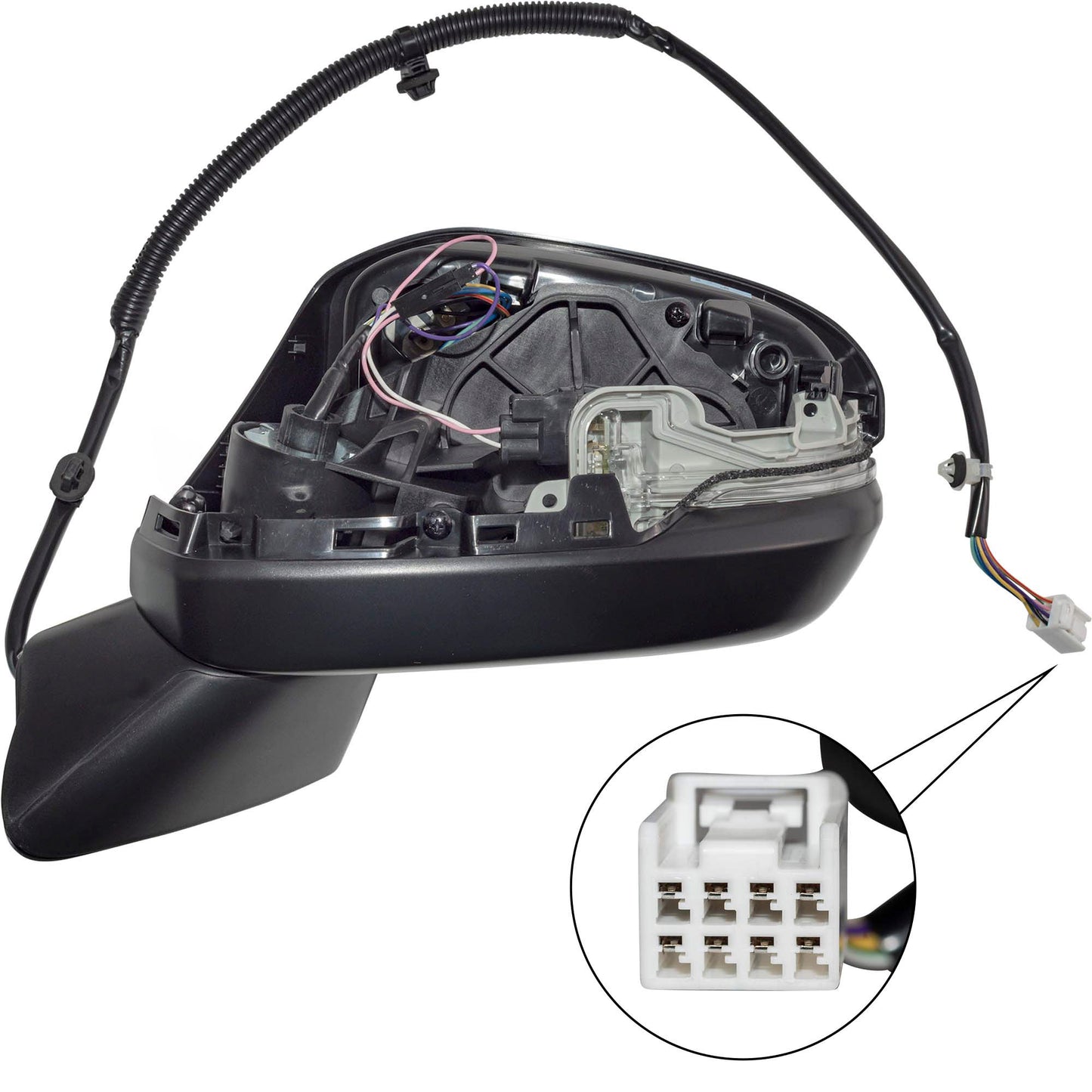 Power Door Mirror Paint To Match Black Driver Side Left With Heat-Turn Signal Light-Blind Spot Detection for 2023-2025 Honda HR-V EX-L/EX-L Navi/Sport