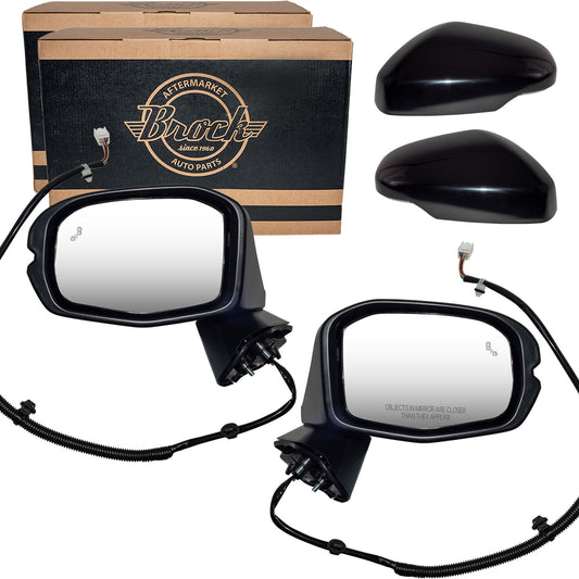 Power Door Mirror Set Driver Side Left Passenger Side Right Paint To Match Black With Heat-Turn Signal Light-Blind Spot Detection for 2023-2025 Honda HR-V EX-L/EX-L Navi/Sport
